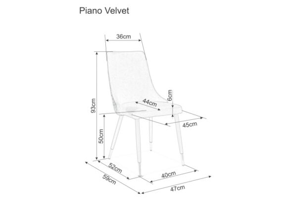 Trpezarijska stolica PIANO BLU. 14 siva