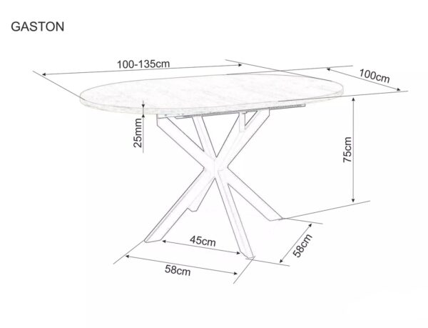 Trpezarisjki sto GASTON 100 artisan