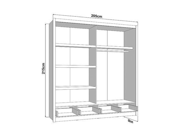 Klizni ormar ALBI PLUS 205 2F OG