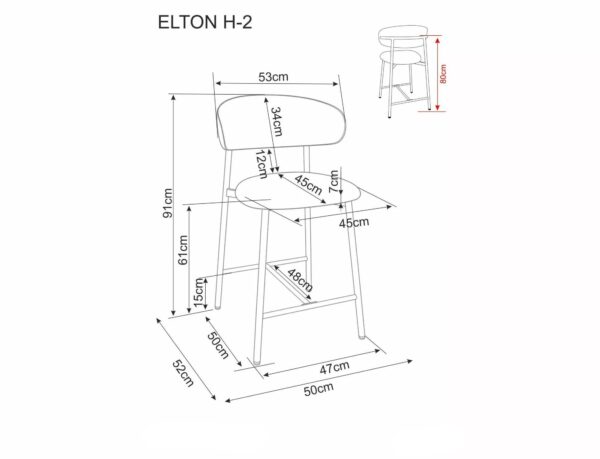 Polubarska stolica ELTON H-2 bež 231