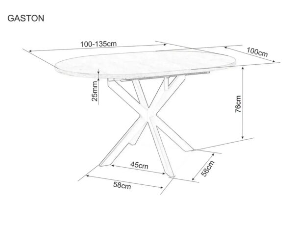 Trpezarijski sto GASTON 100 keramika