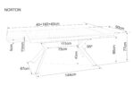 Trpezarijski sto NORTON 160 (240) x 90 cm